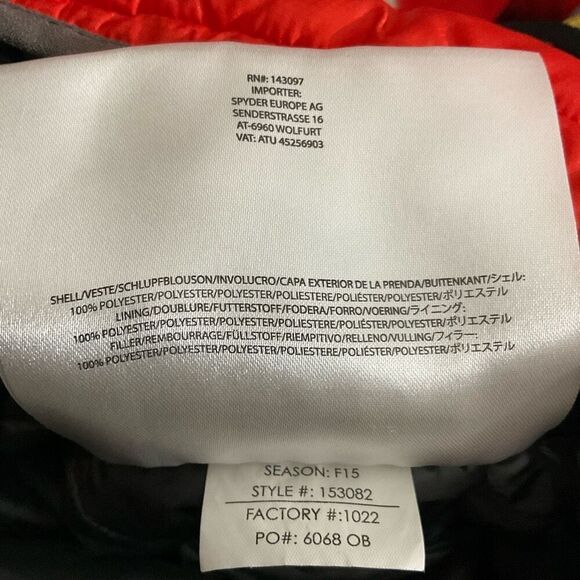 Coral Red Men’s Spyder Insulated Puffer‎ Jacket - Men's L Gray Zip Red Worn Once - Picture 10 of 10